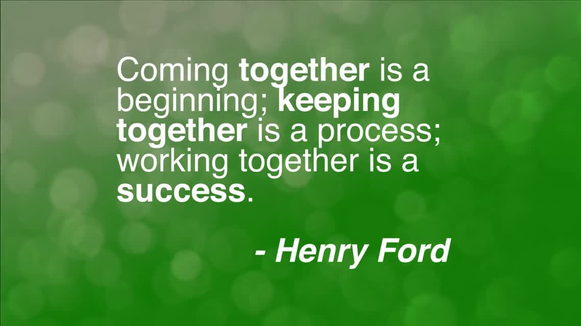 Coming together is a